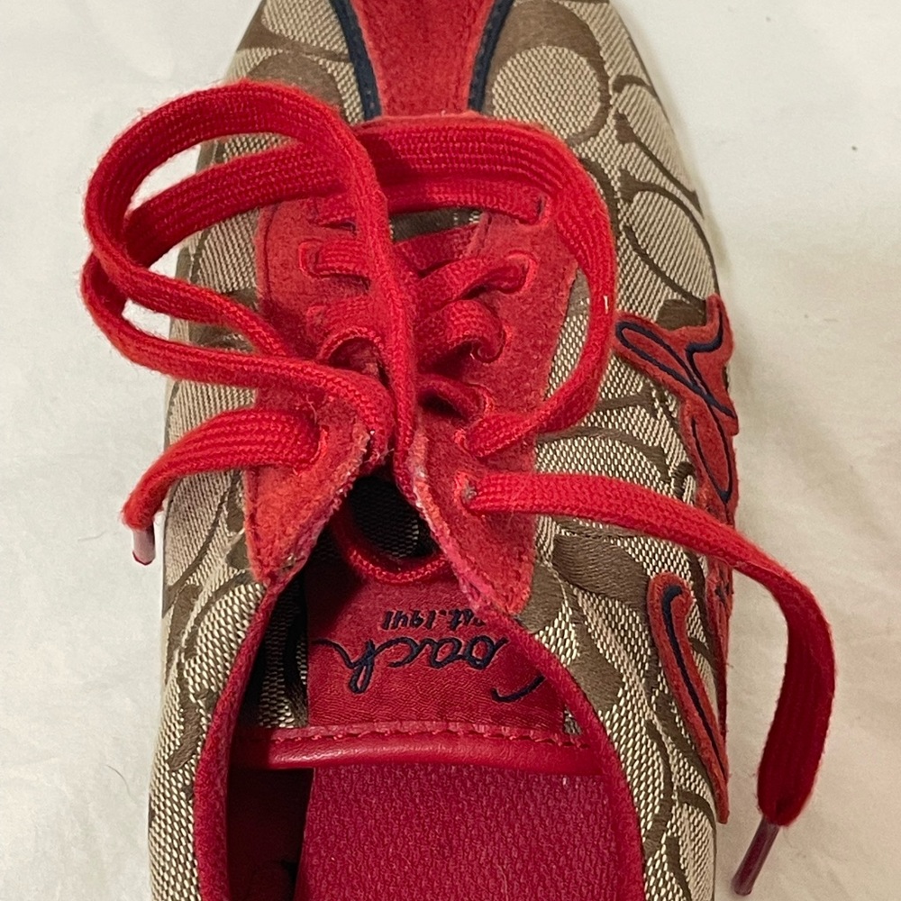 Coach Women's Red Logo Slip-On Sneakers - Picture 5 of 8